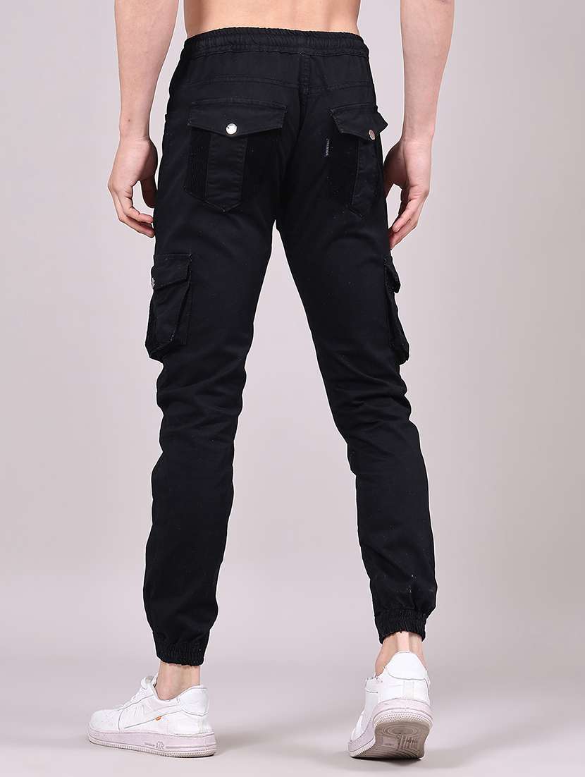men solid mid rise regular fit jogger - 22305480 -  Standard Image - 3