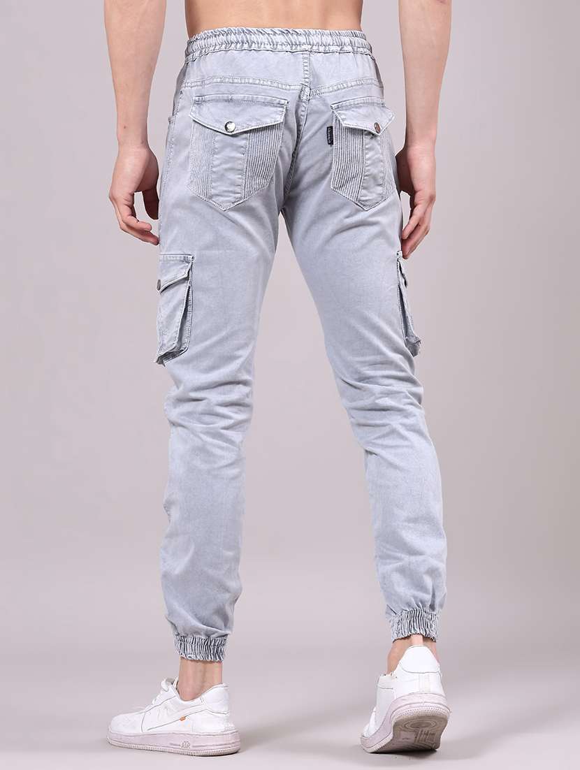 men solid mid rise regular fit jogger - 22305482 -  Standard Image - 3