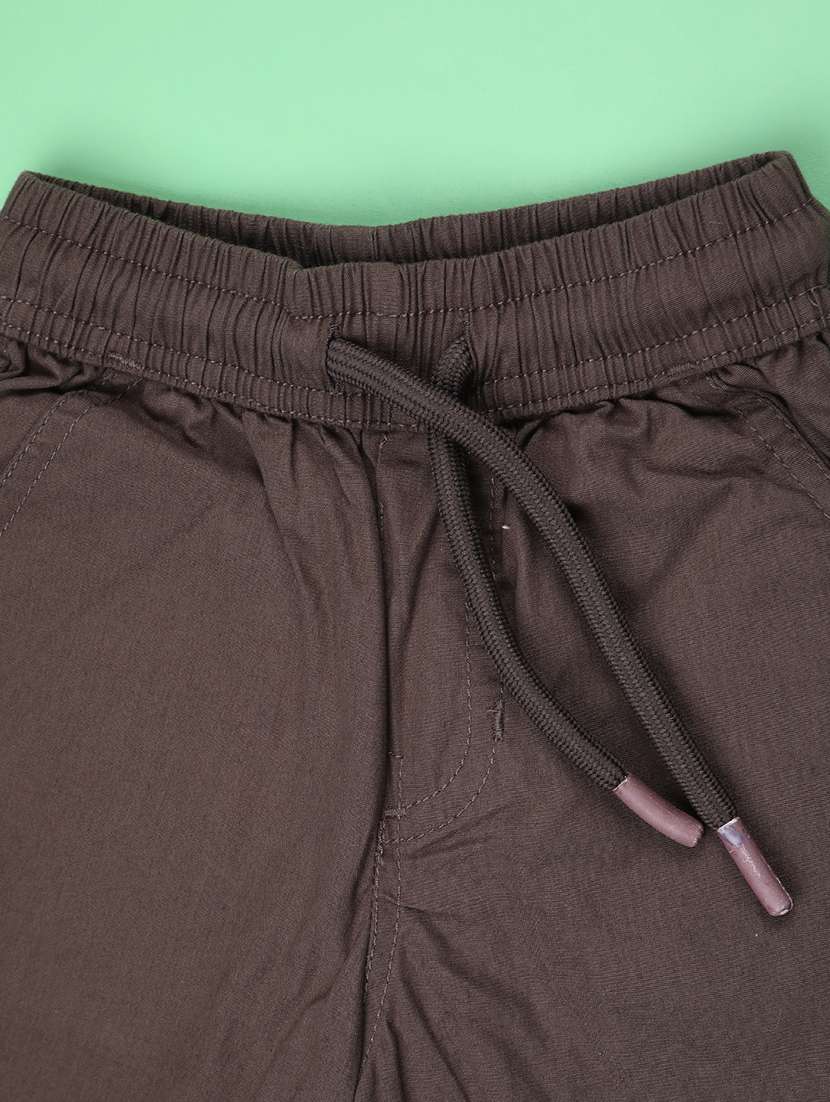 brown cotton shorts & three fourth - 22305493 -  Standard Image - 3