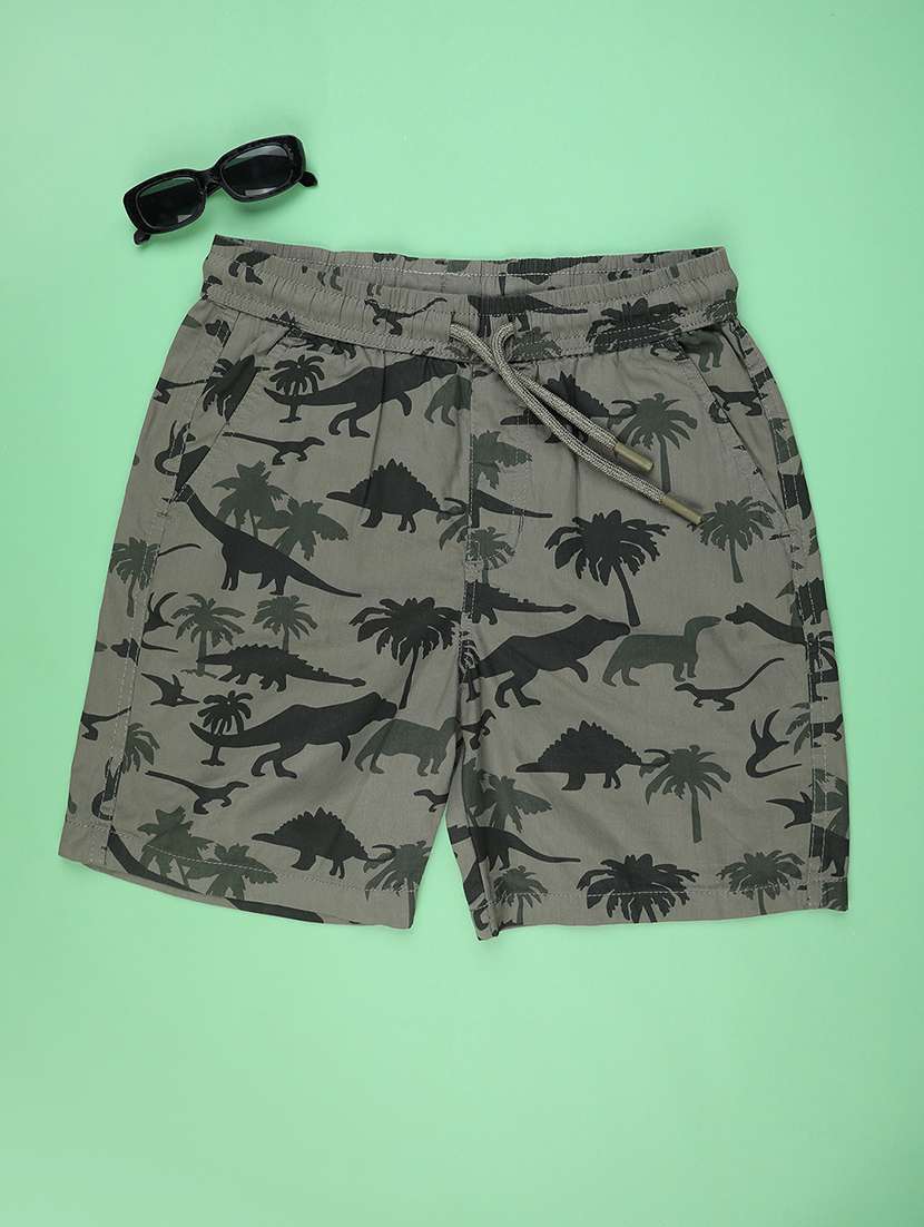 boys printed mid rise shorts