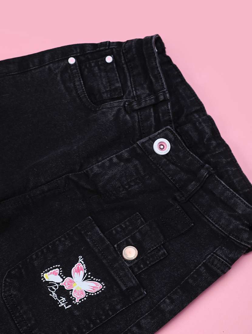 girls solid mid rise wide leg jean - 22305521 -  Standard Image - 3