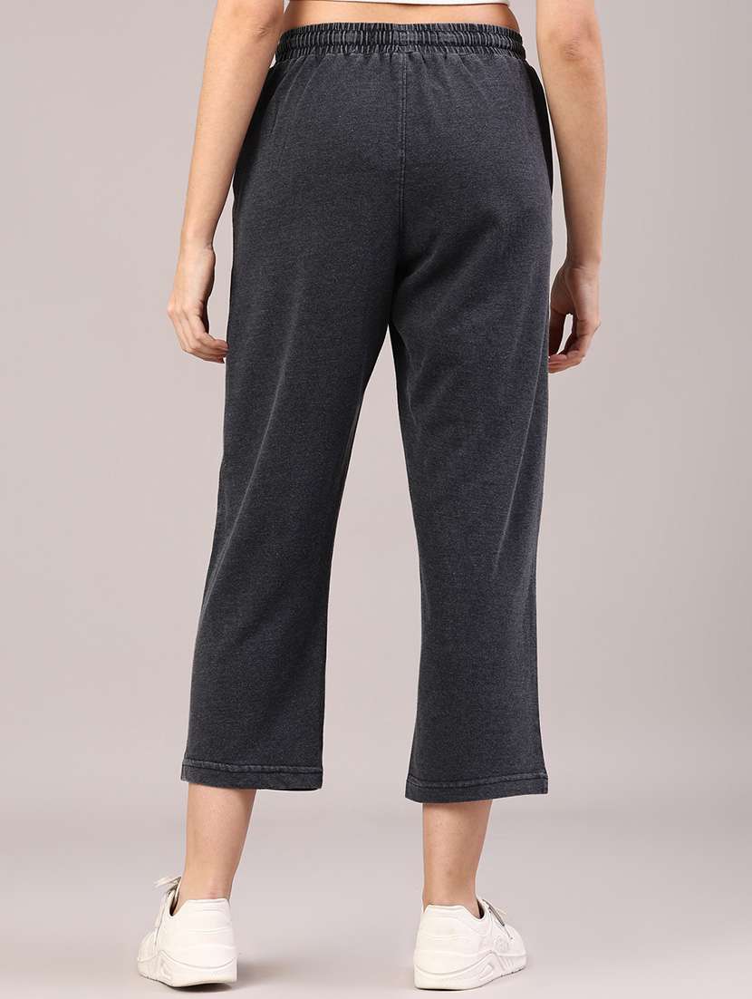 women solid mid rise track pant - 22305588 -  Standard Image - 3