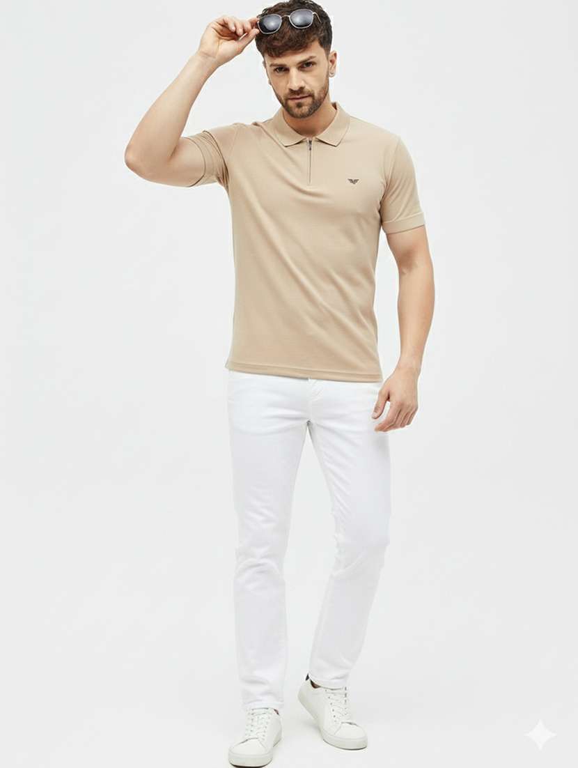 men solid short sleeve regular fit polo t-shirt - 22305645 -  Standard Image - 3
