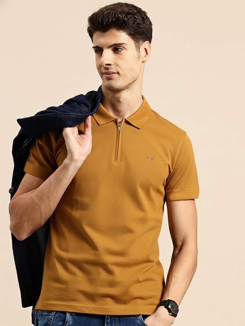 men solid short sleeve regular fit polo t-shirt