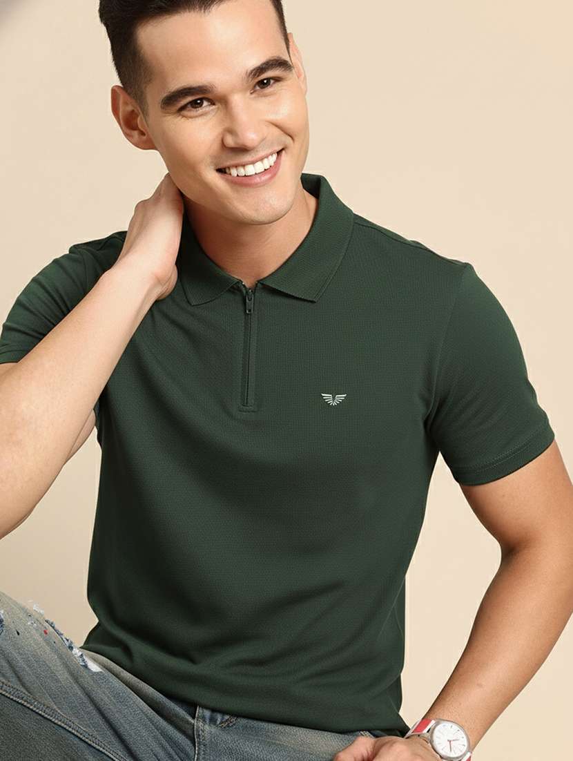 men solid short sleeve regular fit polo t-shirt