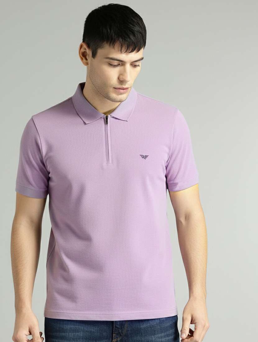 men solid short sleeve regular fit polo t-shirt