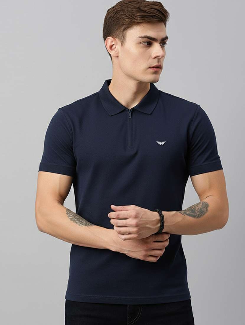men solid short sleeve regular fit polo t-shirt