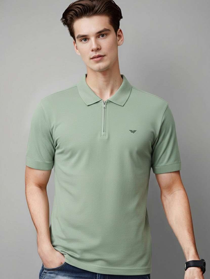 men solid short sleeve regular fit polo t-shirt