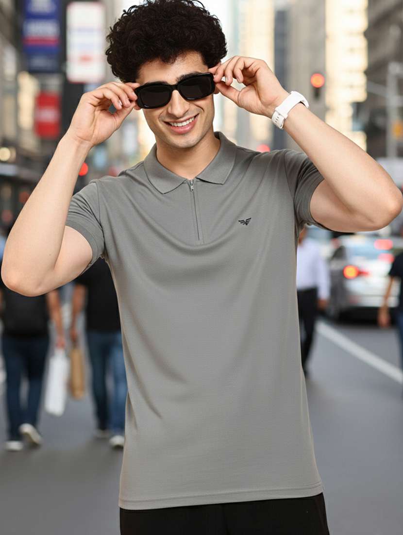 men solid short sleeve regular fit polo t-shirt