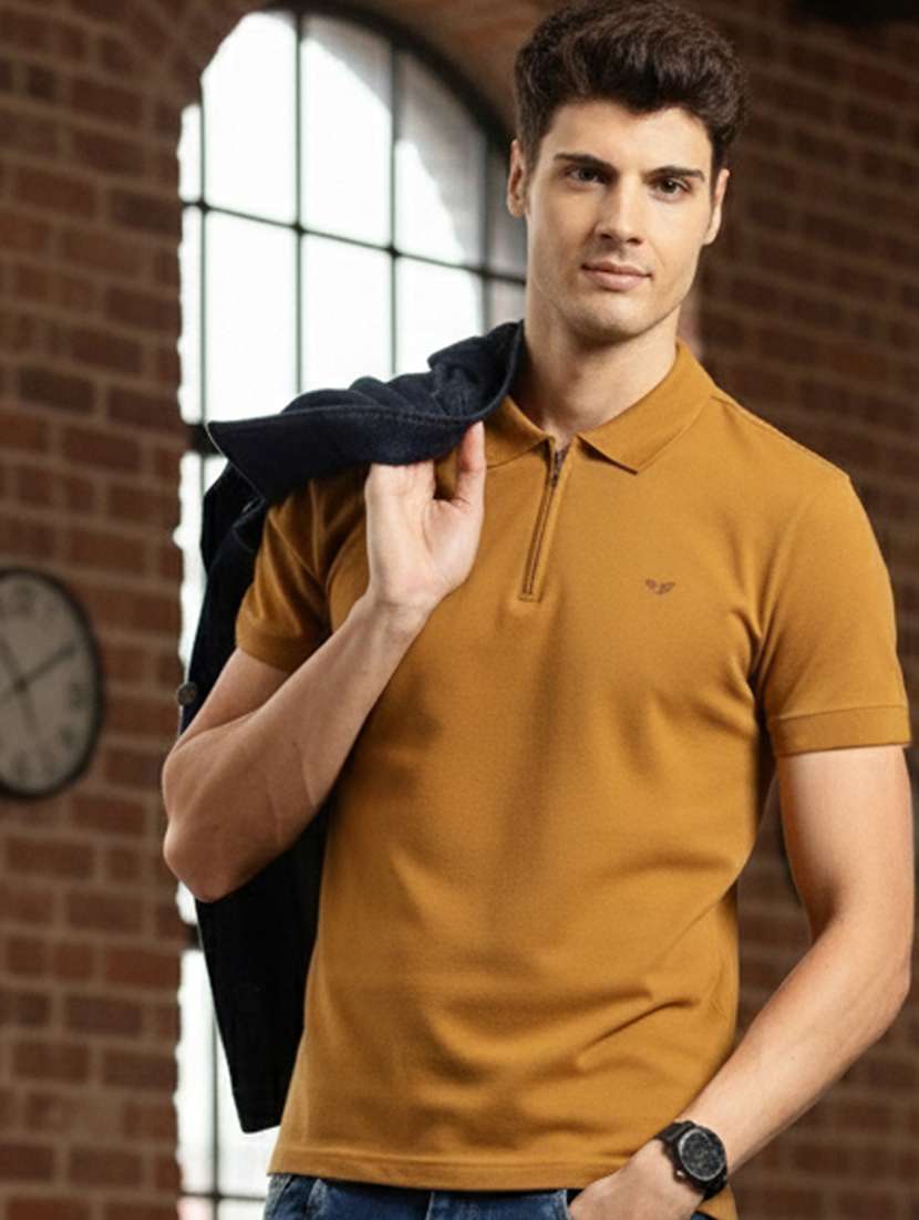 men solid short sleeve regular fit polo t-shirt