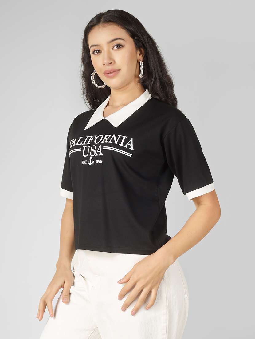 women printed short sleeve polo t-shirt - 22305723 -  Standard Image - 3