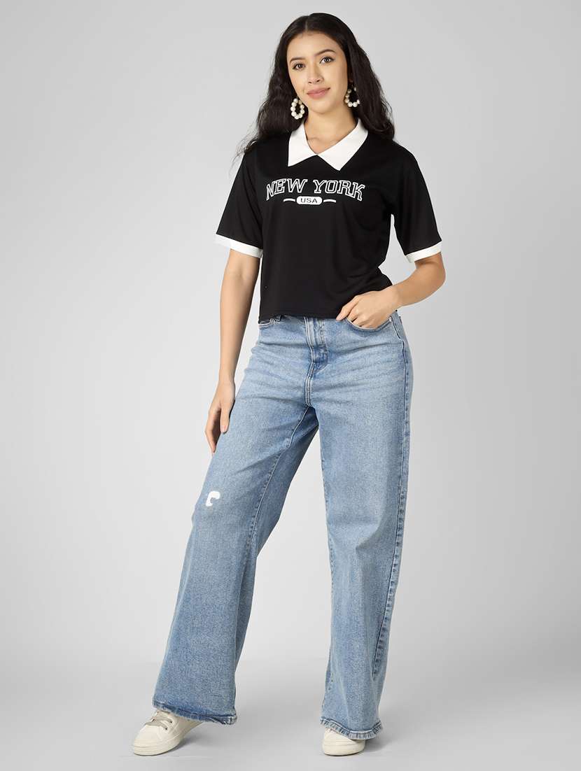 women printed short sleeve polo t-shirt - 22305726 -  Standard Image - 5