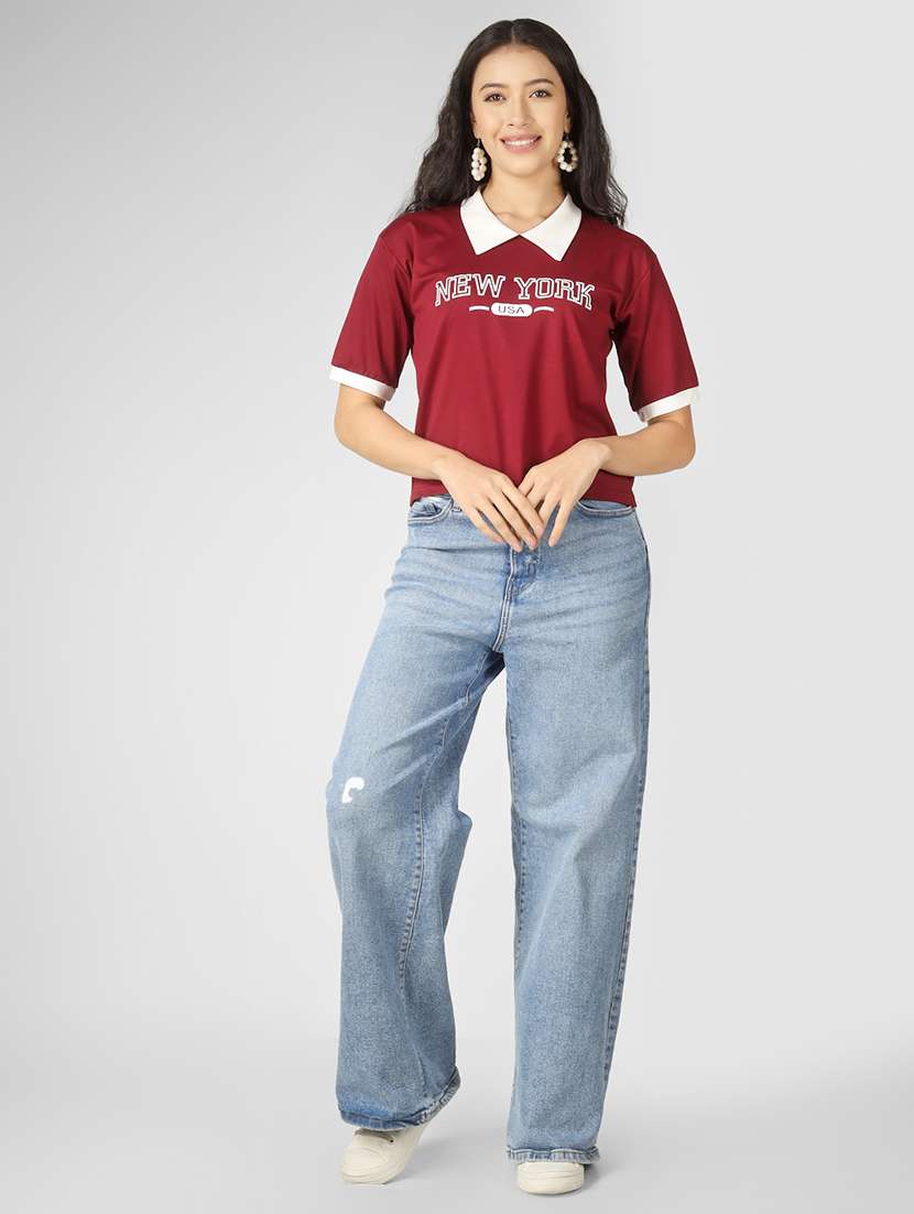 women printed short sleeve polo t-shirt - 22305727 -  Standard Image - 5