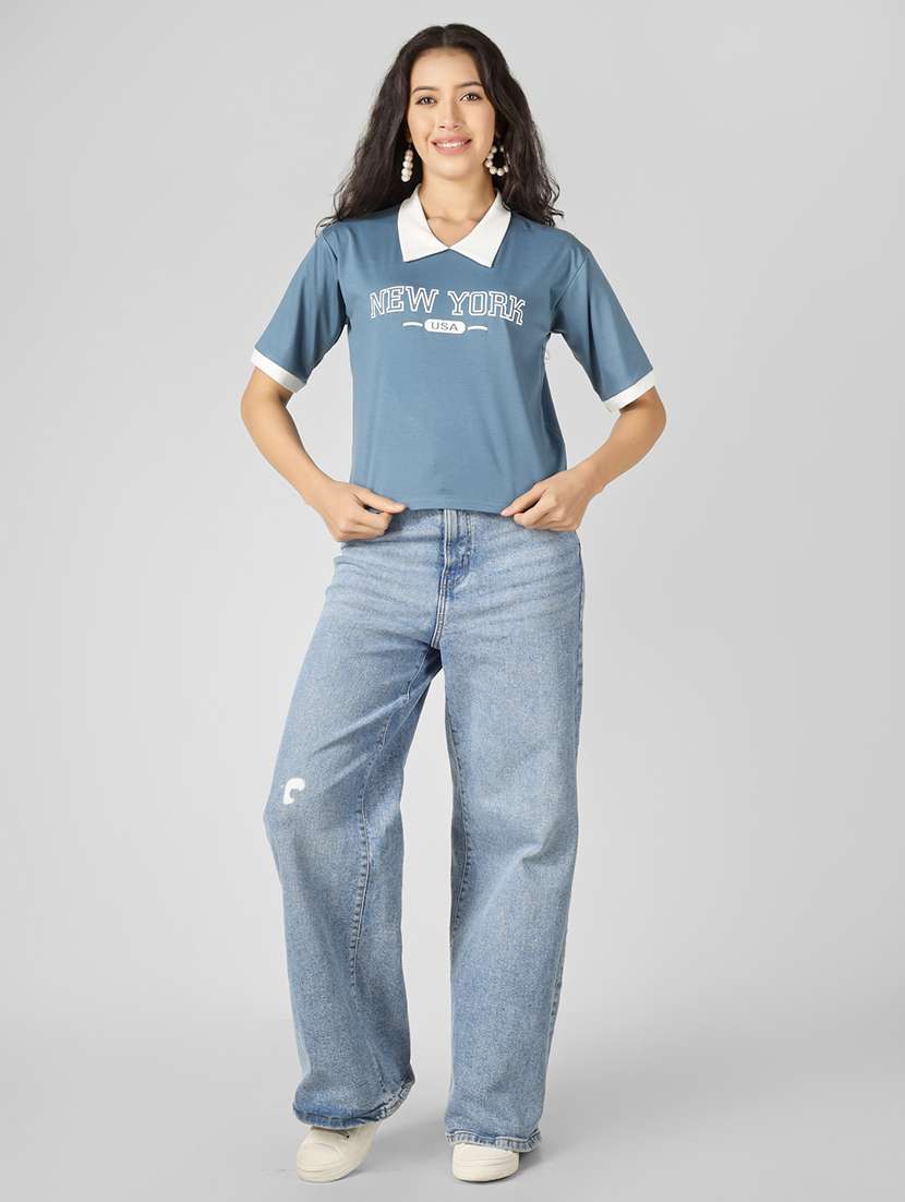 women printed short sleeve polo t-shirt - 22305728 -  Standard Image - 5