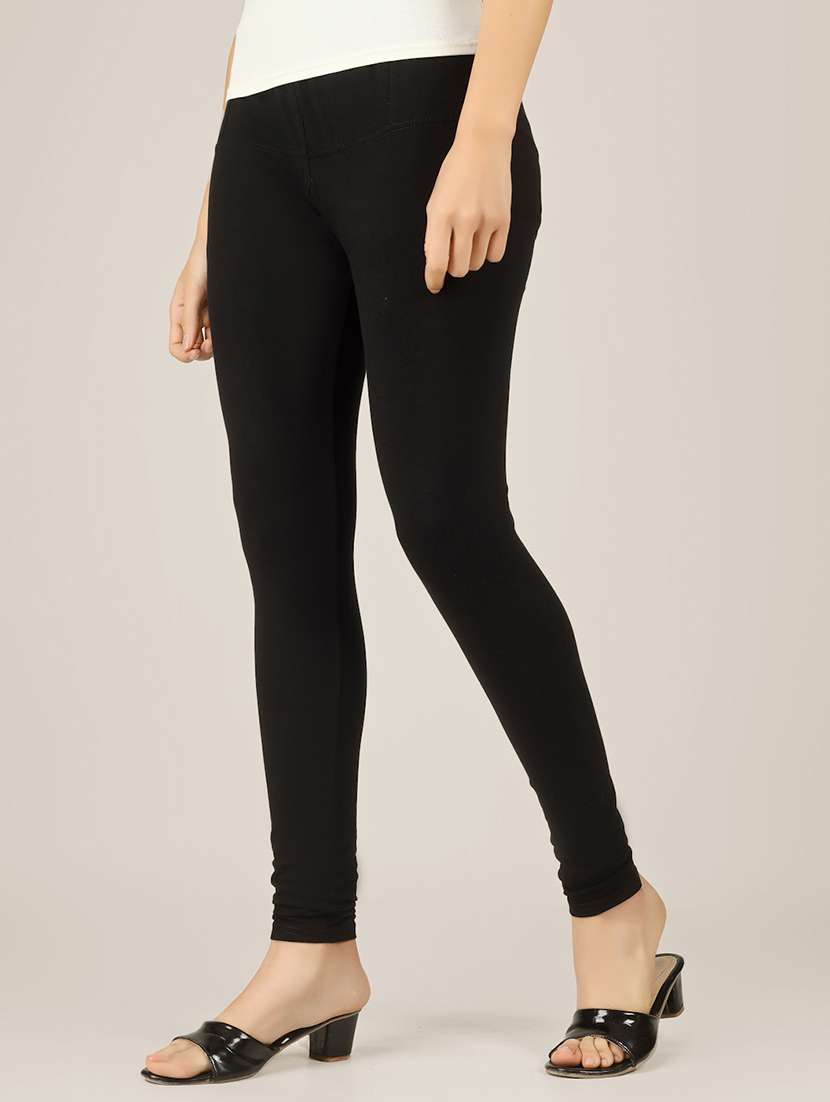 women solid mid rise legging - 22305740 -  Standard Image - 3