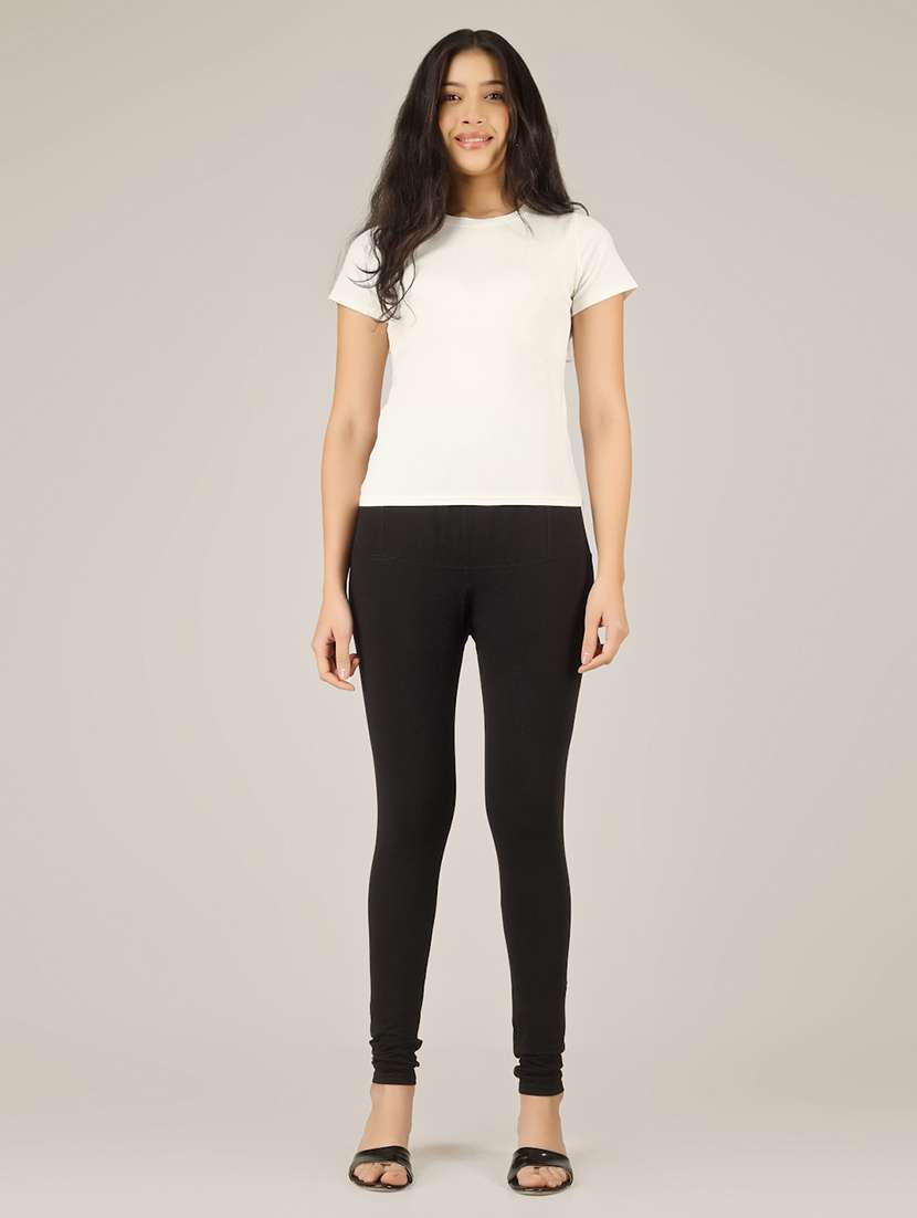 women solid mid rise legging - 22305740 -  Standard Image - 5