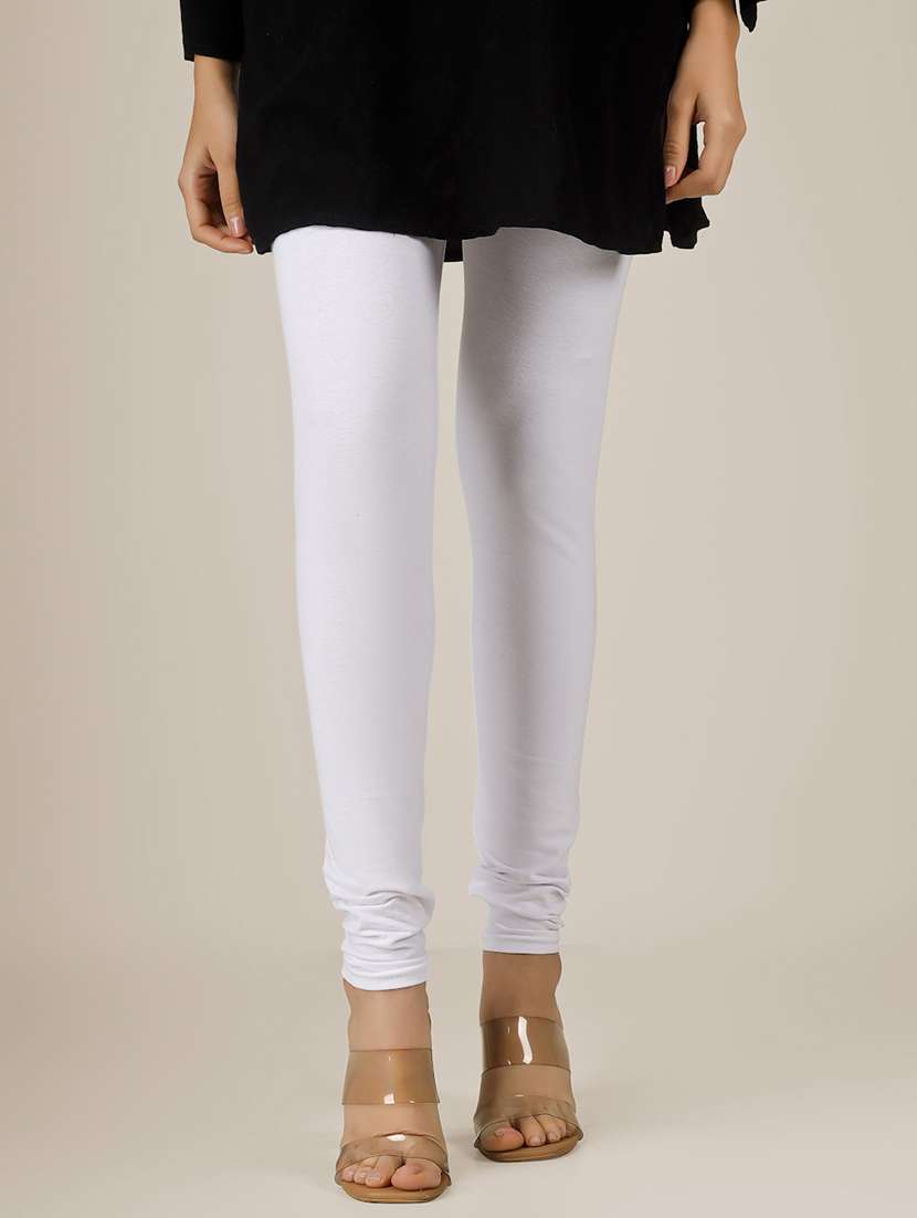 women solid mid rise legging