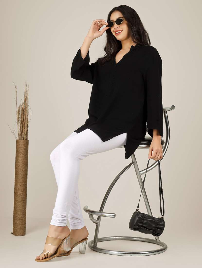 women solid mid rise legging - 22305743 -  Standard Image - 3