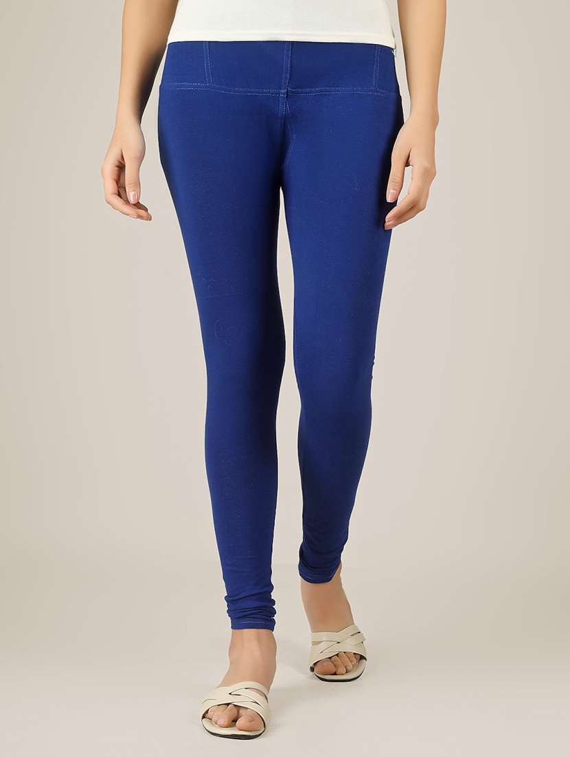 women solid mid rise legging