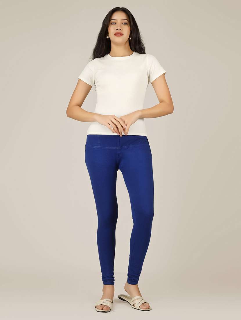 women solid mid rise legging - 22305745 -  Standard Image - 3