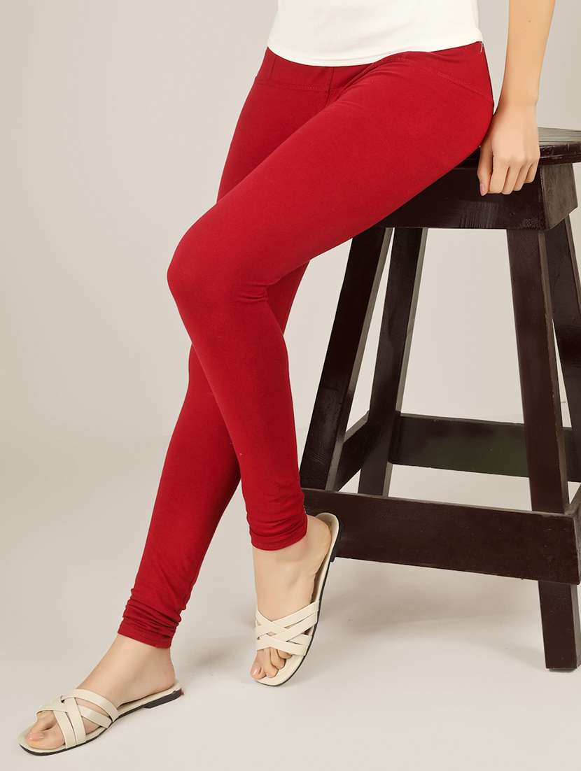 women solid mid rise legging