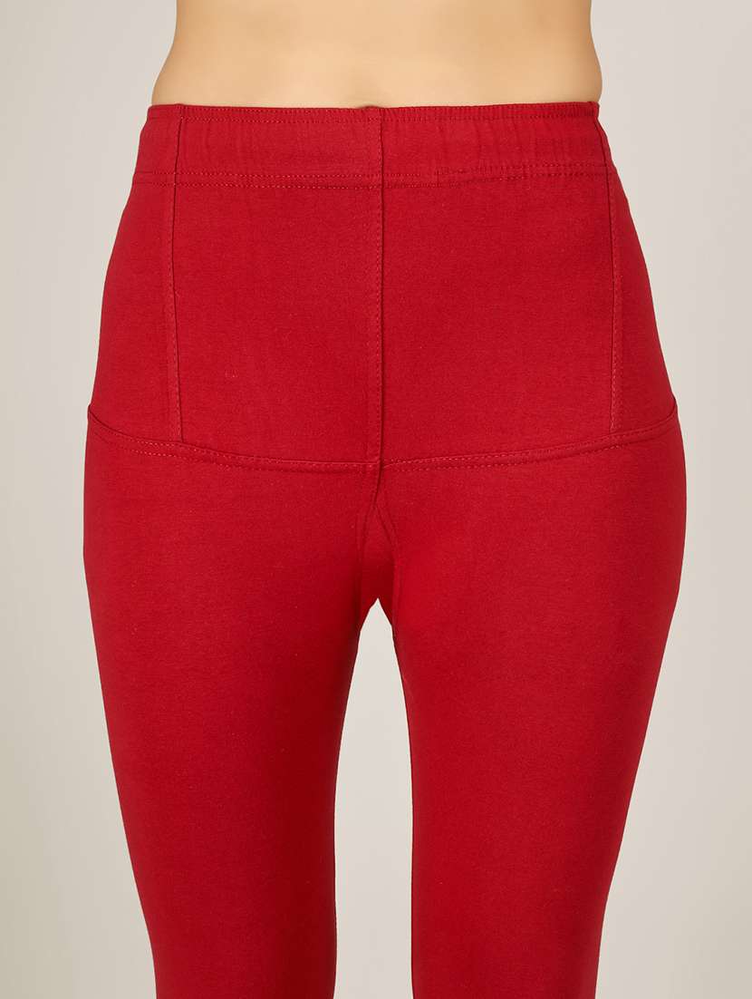 women solid mid rise legging - 22305746 -  Standard Image - 5