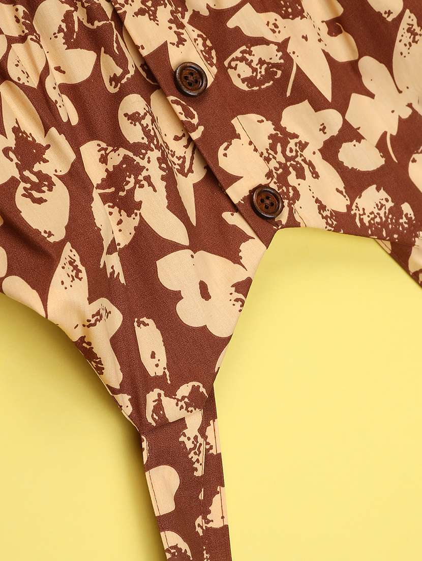 brown cotton tiered  dress - 22305807 -  Standard Image - 3