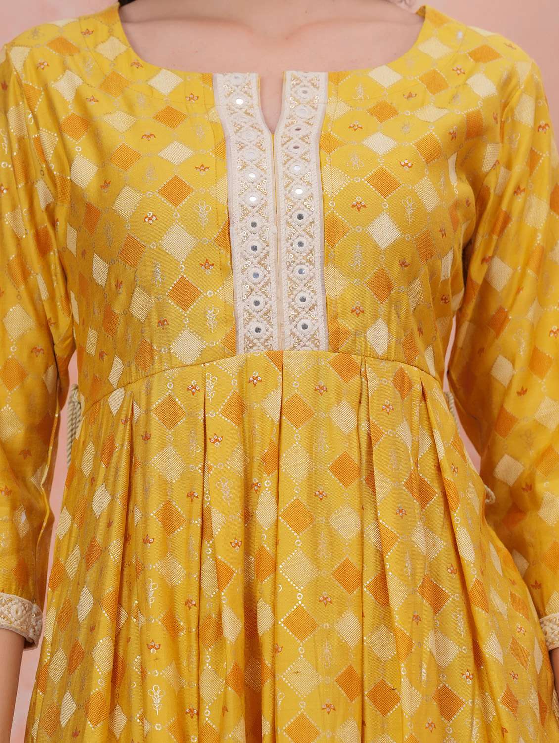 women printed three quarter sleeve fit & flare dress - 22305888 -  Standard Image - 5