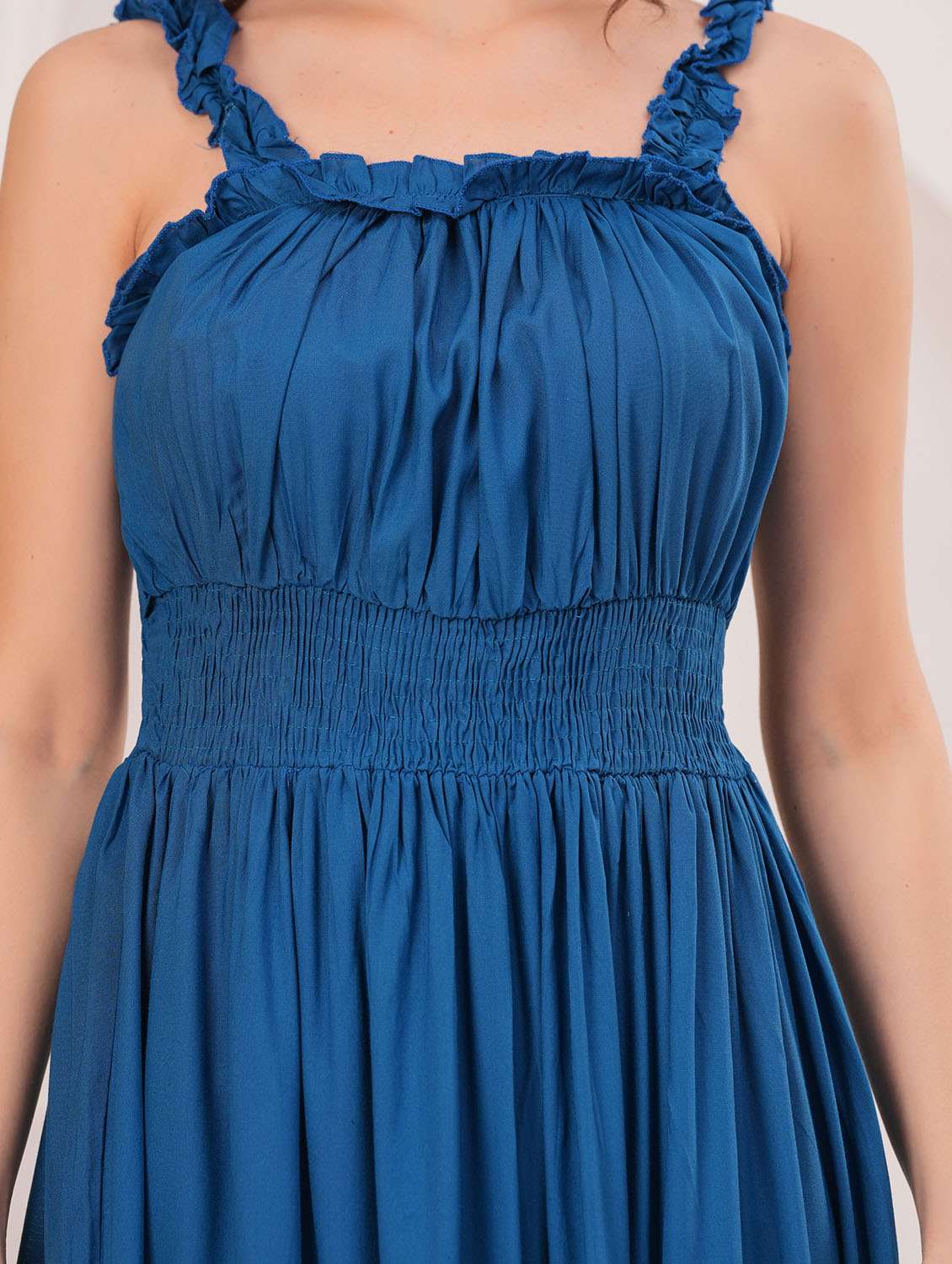 women solid shoulder strap tiered dress - 22305903 -  Standard Image - 3