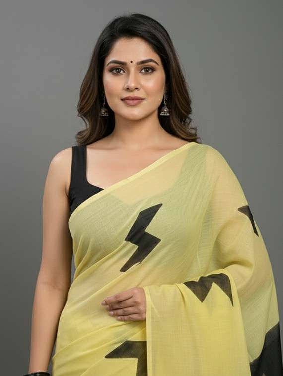 women printed casual wear saree with blouse - 22305963 -  Standard Image - 3