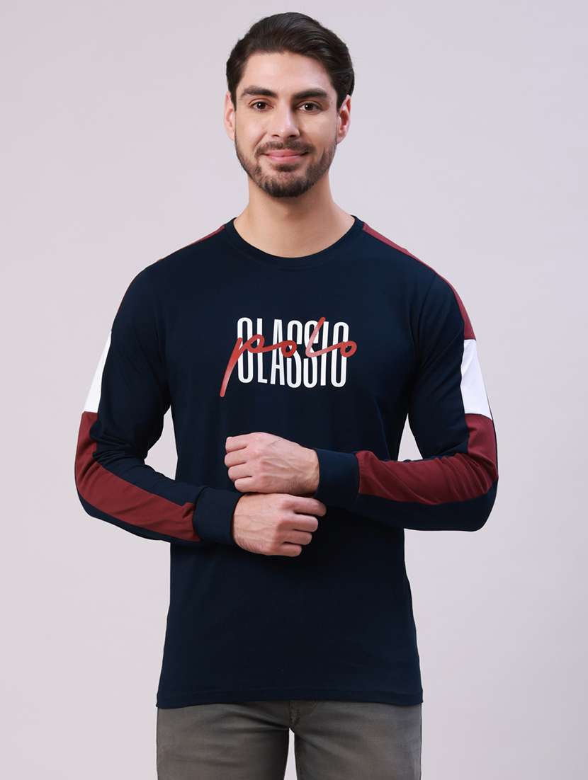 men printed long sleeve regular fit t-shirt