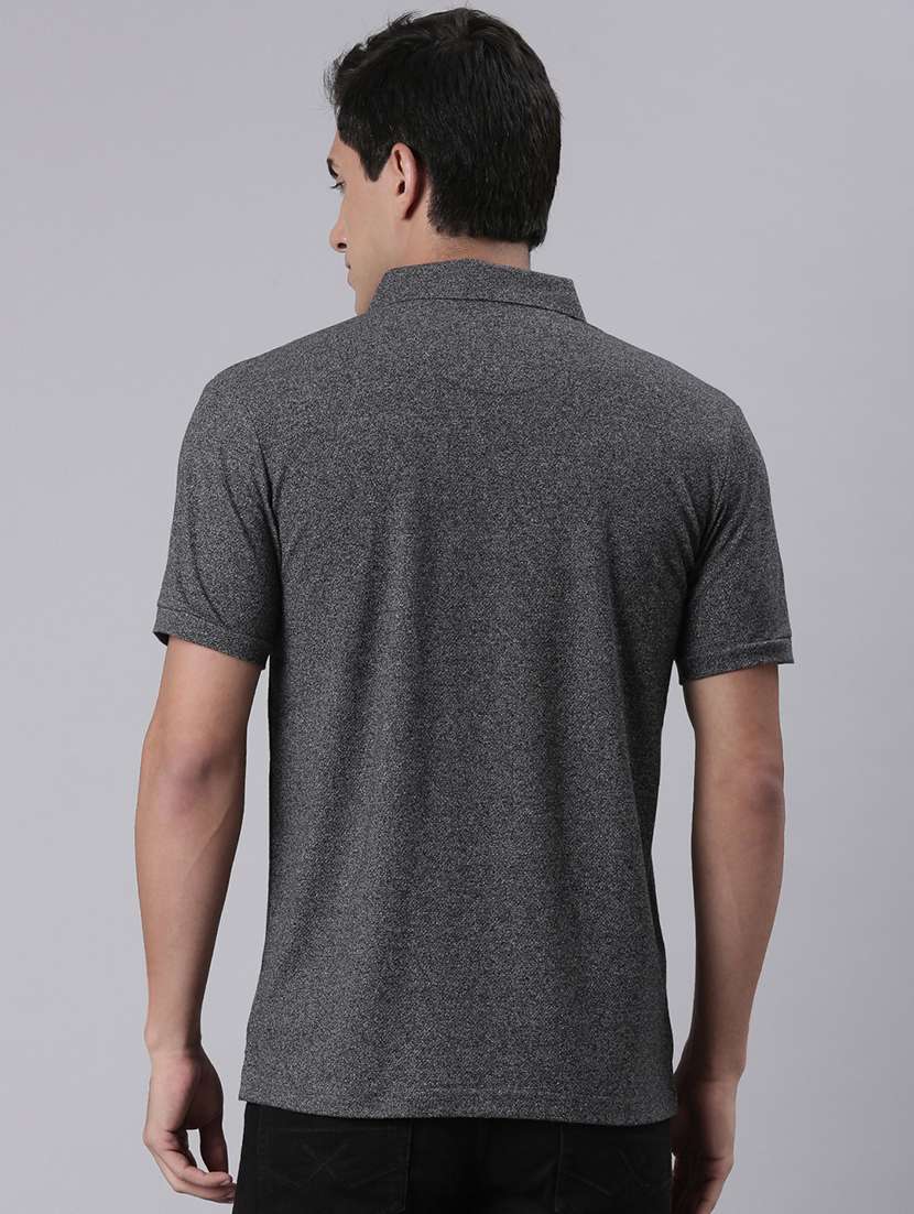 men melange long sleeve regular fit polo t-shirt - 22306000 -  Standard Image - 3