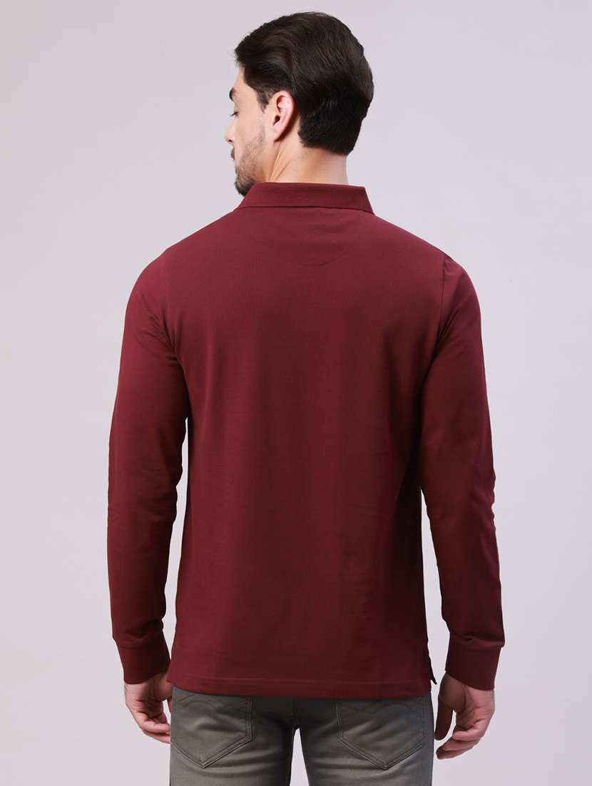 men color block long sleeve regular fit polo t-shirt - 22306001 -  Standard Image - 3