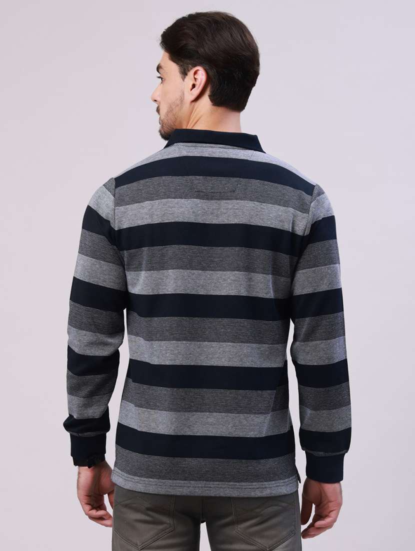 men striped long sleeve regular fit polo t-shirt - 22306006 -  Standard Image - 3