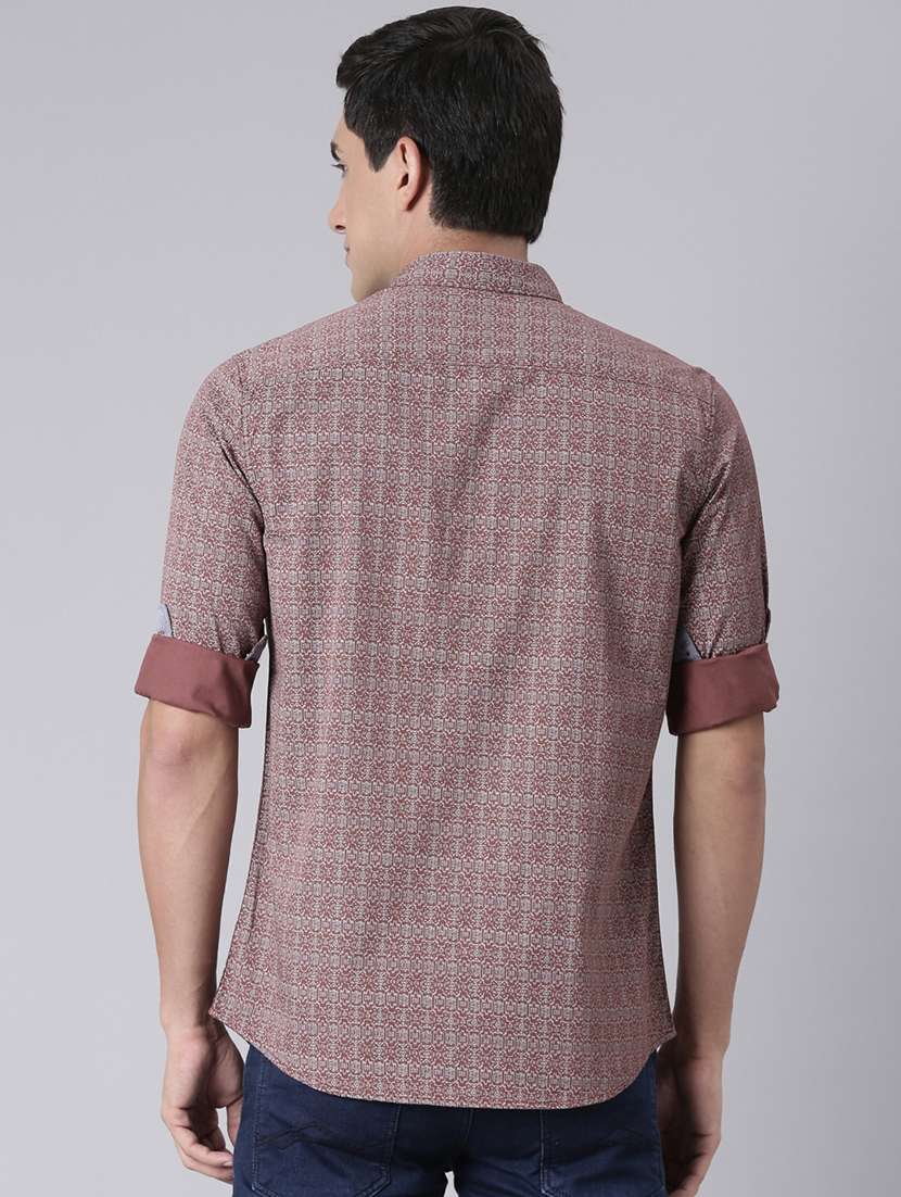 men printed long sleeve regular fit casual shirt - 22306013 -  Standard Image - 3