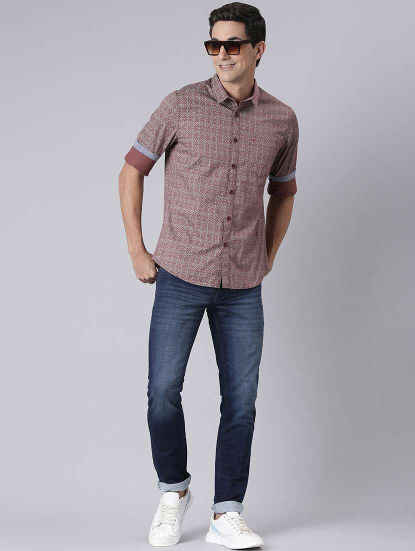 men printed long sleeve regular fit casual shirt - 22306013 -  Standard Image - 5