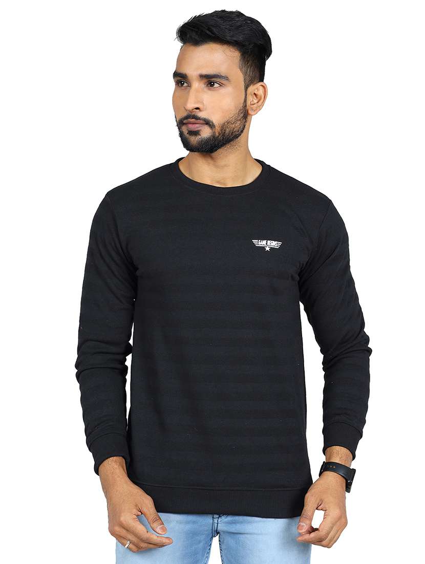 men striped long sleeve regular fit sweatshirt