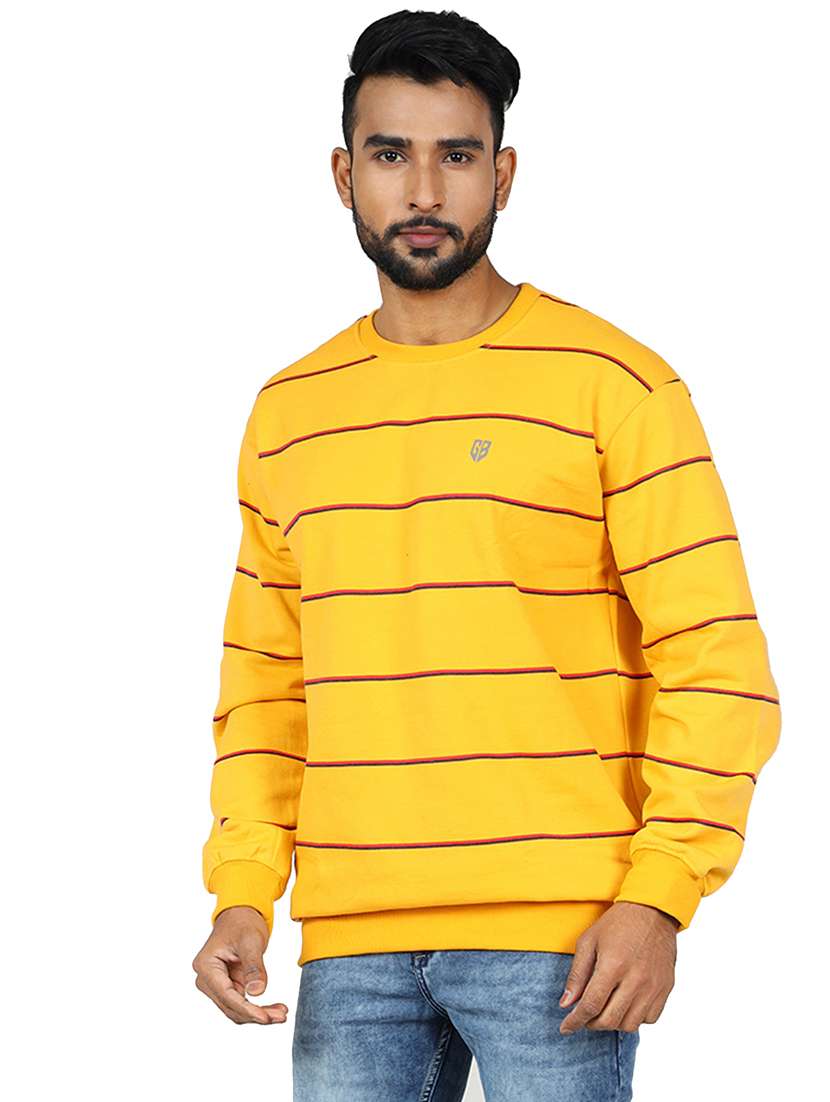 men striped long sleeve regular fit sweatshirt