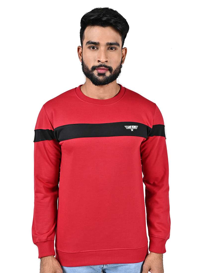 men color block long sleeve regular fit sweatshirt