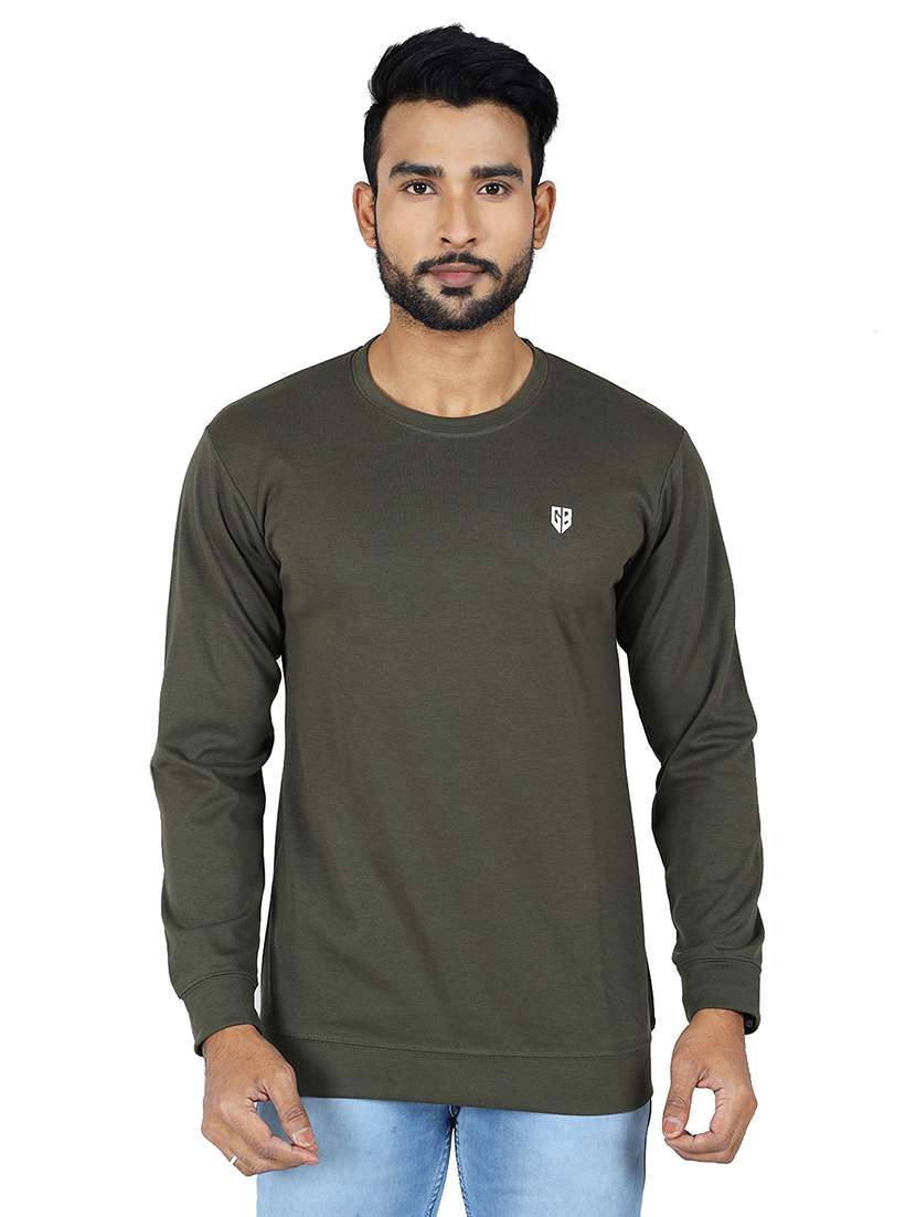 men logo print long sleeve regular fit sweatshirt