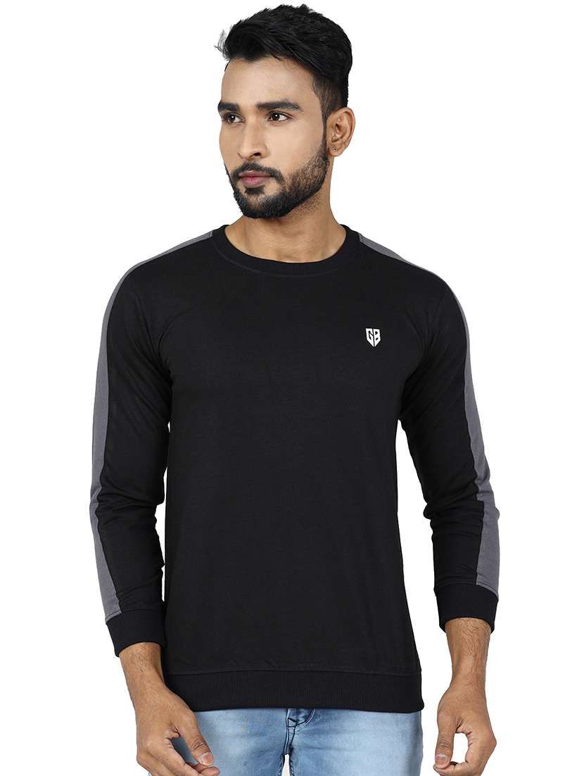 men color block long sleeve regular fit sweatshirt