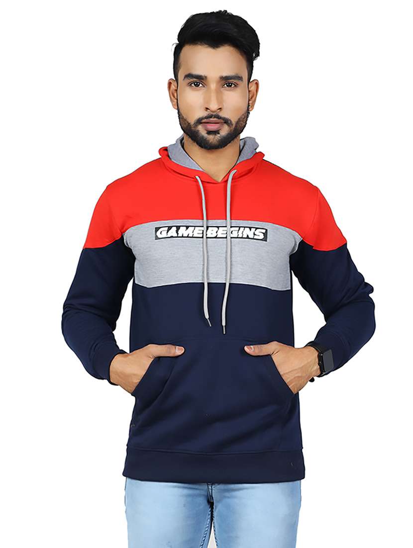 men color block long sleeve regular fit sweatshirt