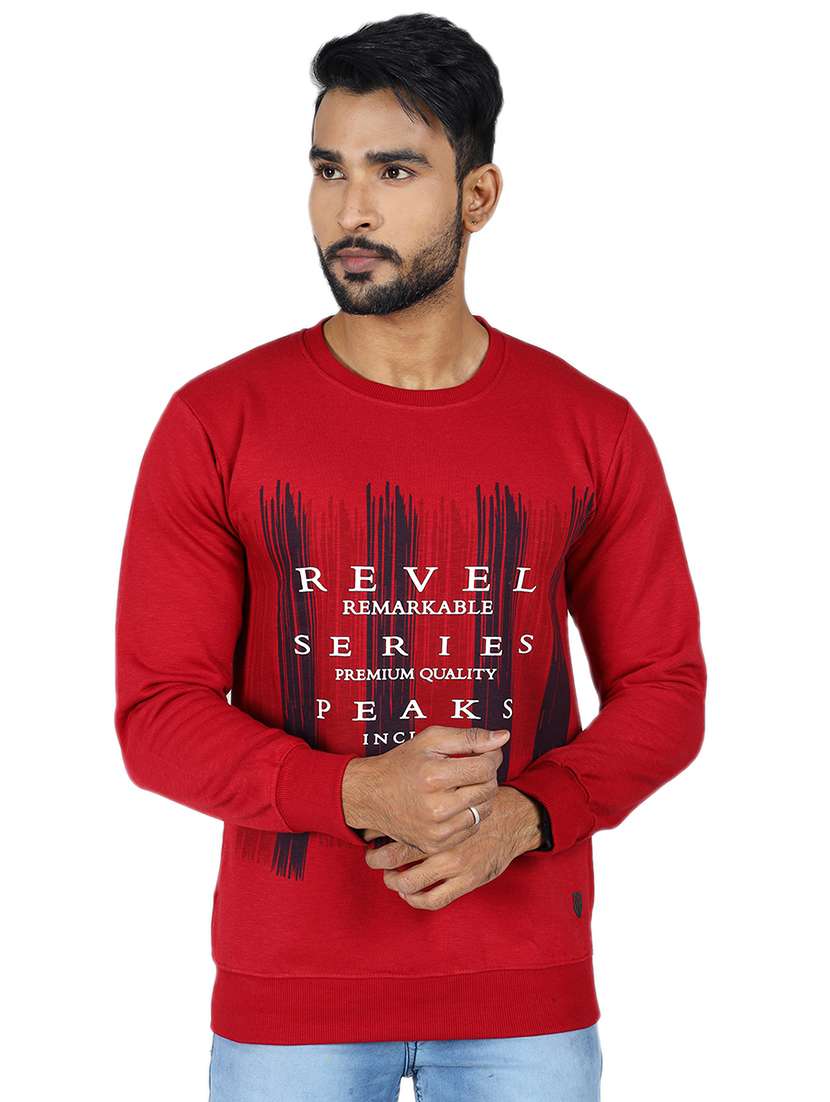 men printed long sleeve regular fit sweatshirt