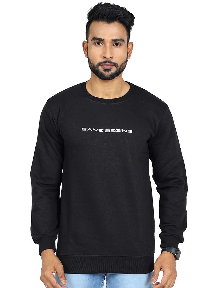 men logo print long sleeve regular fit sweatshirt