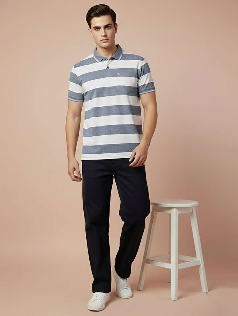 men striped short sleeve regular fit polo t-shirt - 22306515 -  Standard Image - 3
