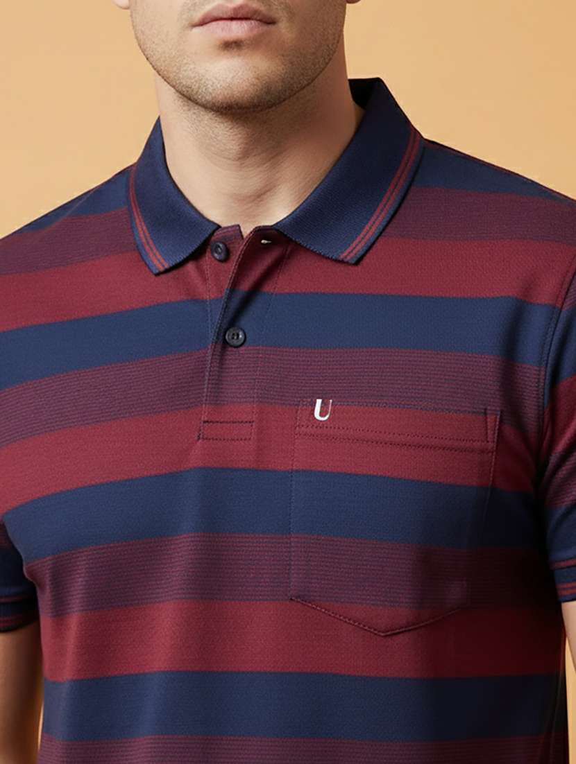 men striped short sleeve regular fit polo t-shirt - 22306516 -  Standard Image - 3