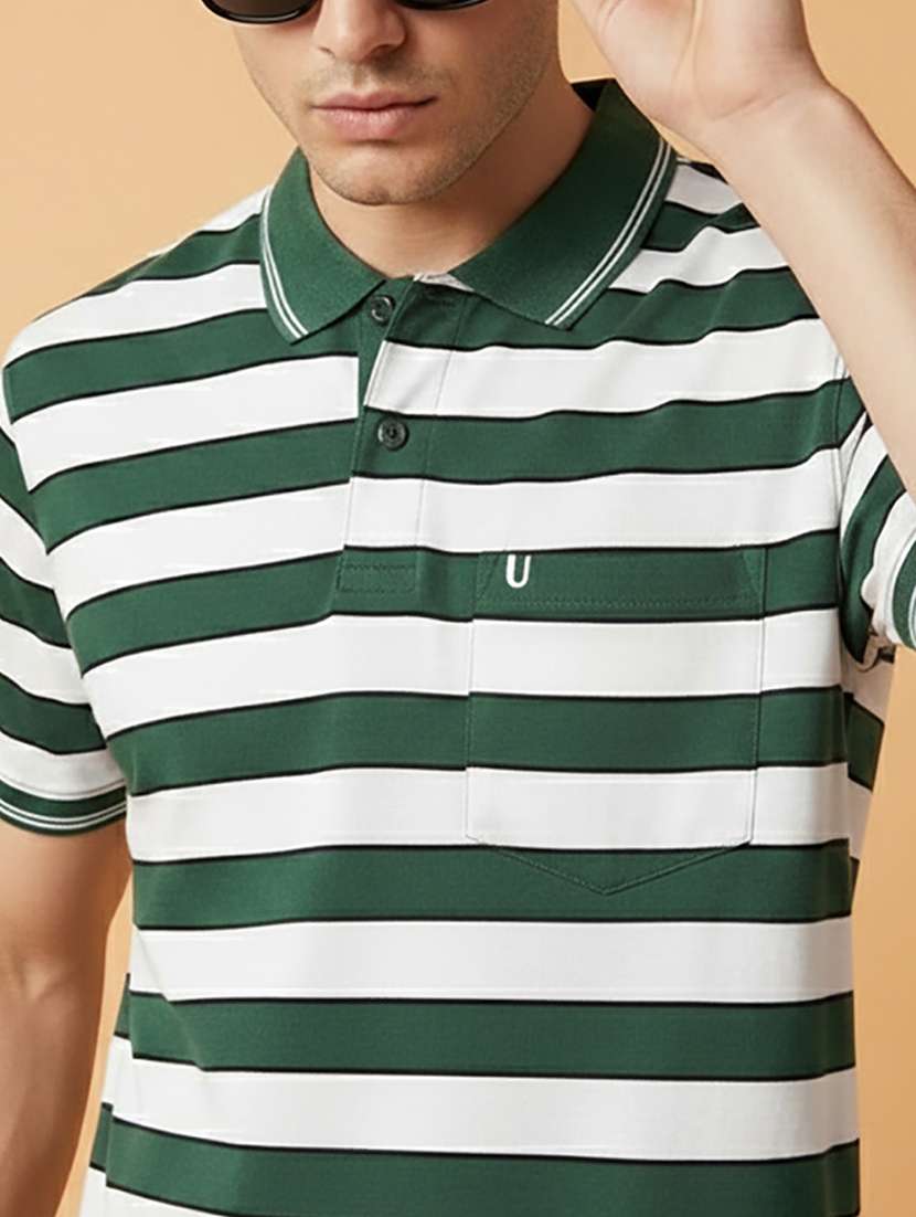 men striped short sleeve regular fit polo t-shirt - 22306518 -  Standard Image - 3