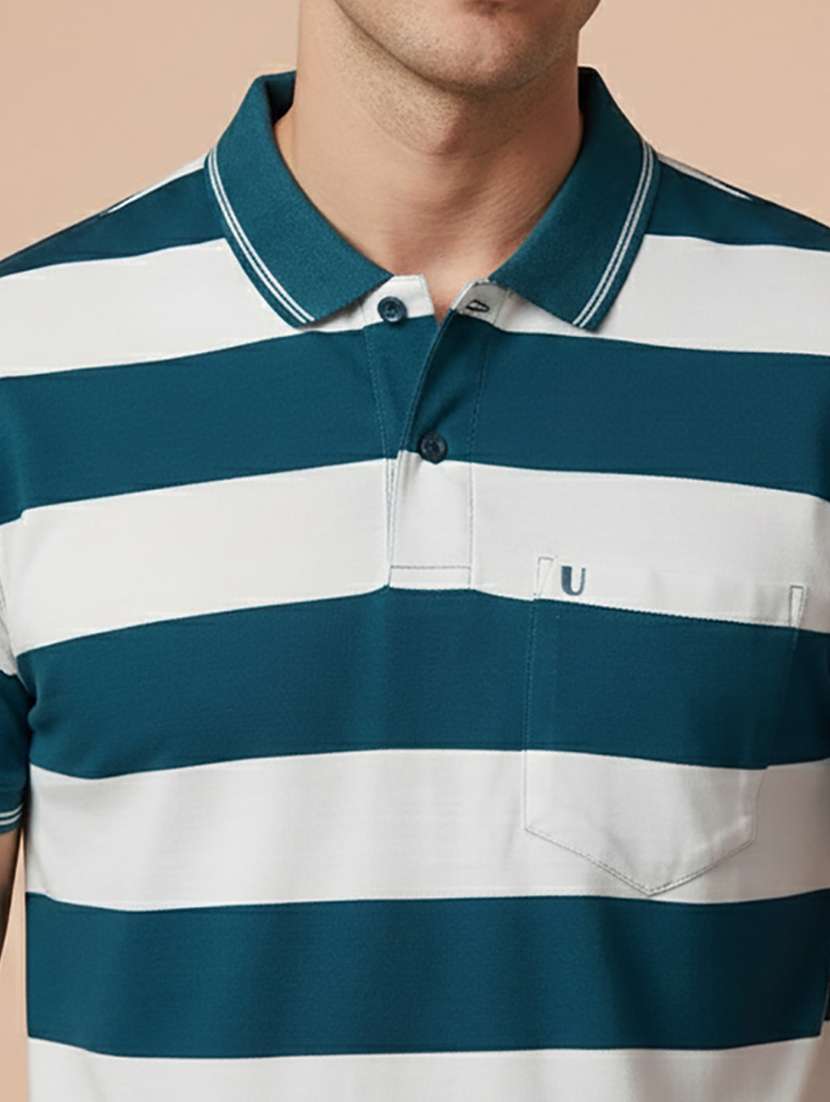 men striped short sleeve regular fit polo t-shirt - 22306520 -  Standard Image - 3