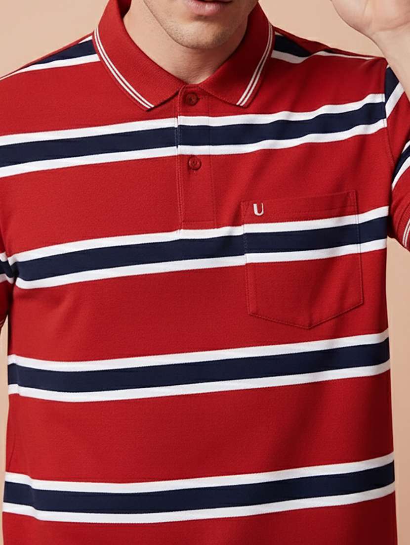 men striped short sleeve regular fit polo t-shirt - 22306521 -  Standard Image - 3