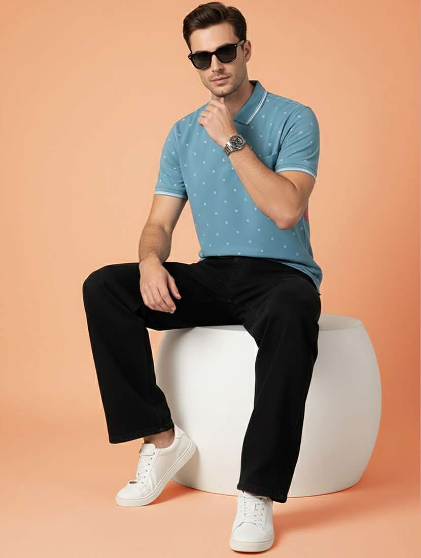 men printed short sleeve regular fit polo t-shirt - 22306527 -  Standard Image - 3